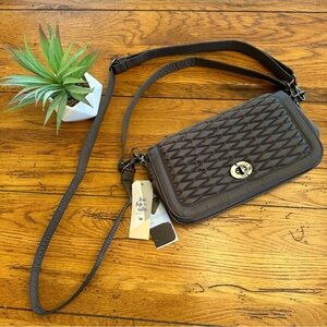 NWT Lug Allegro Gunmetal Grey Convertible Crossbody Bag Water Repellent